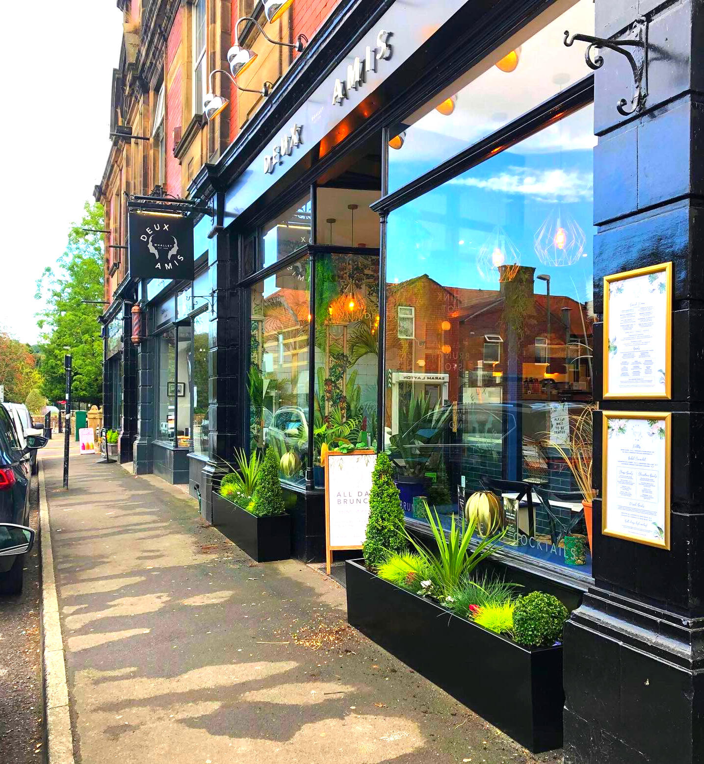 Aluminium Designer Planters outside a business shop window